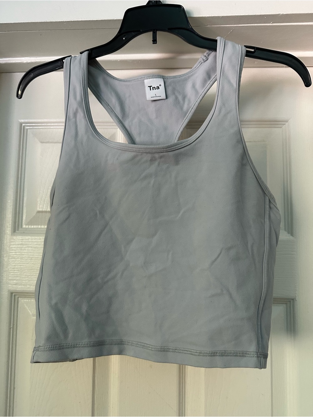 TNA Light Gray Racerback Crop Tank